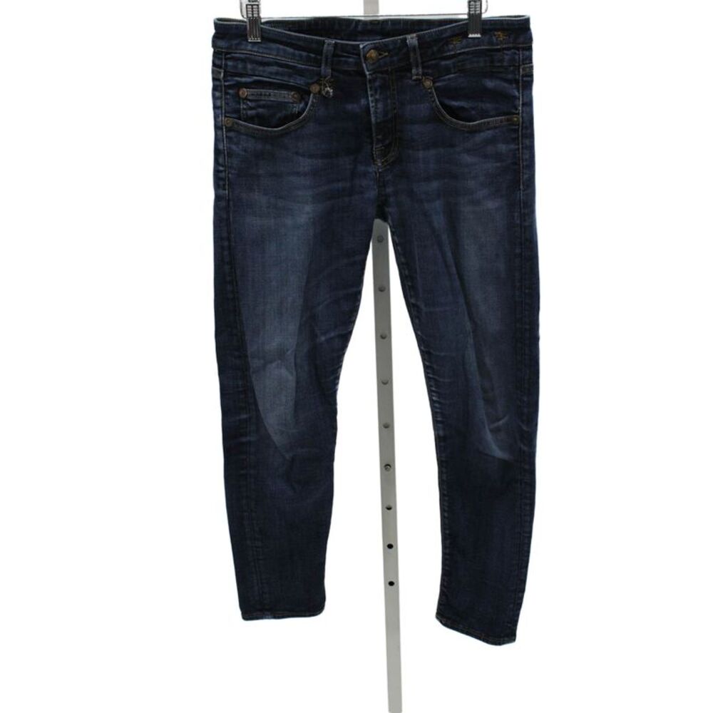 R13 Womens Blue Skinny Jeans Mid Rise Cotton Blend Button Fly Size 26